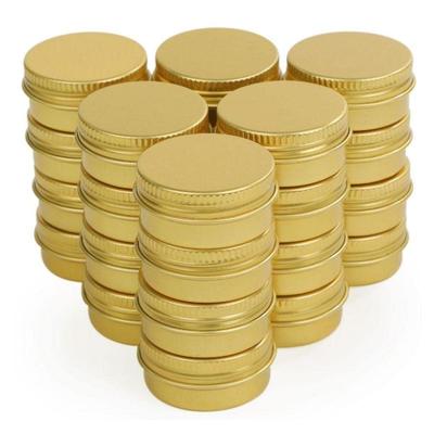 Chocople Aluminum Tins, Cream Cases, Cosmetics, Small Containers, Gold, Set of 24 (10ml)