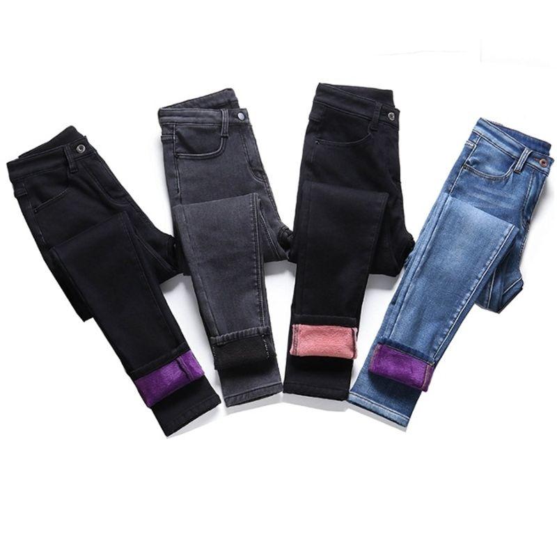 

Amazon Утепленные Эластичные Узкие Брюки Большого Размера Женская Одежда Blue regular 40