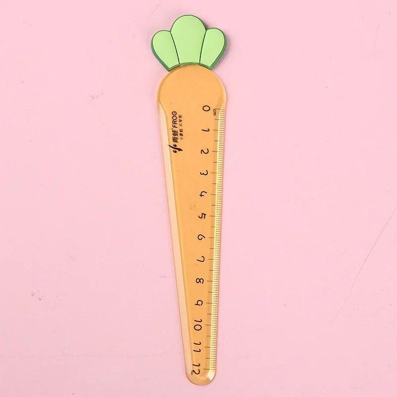 1 Piece Cute Carrot Star Sword Stationery Cartoon Drawing Kitten Straight Plastic Ruler