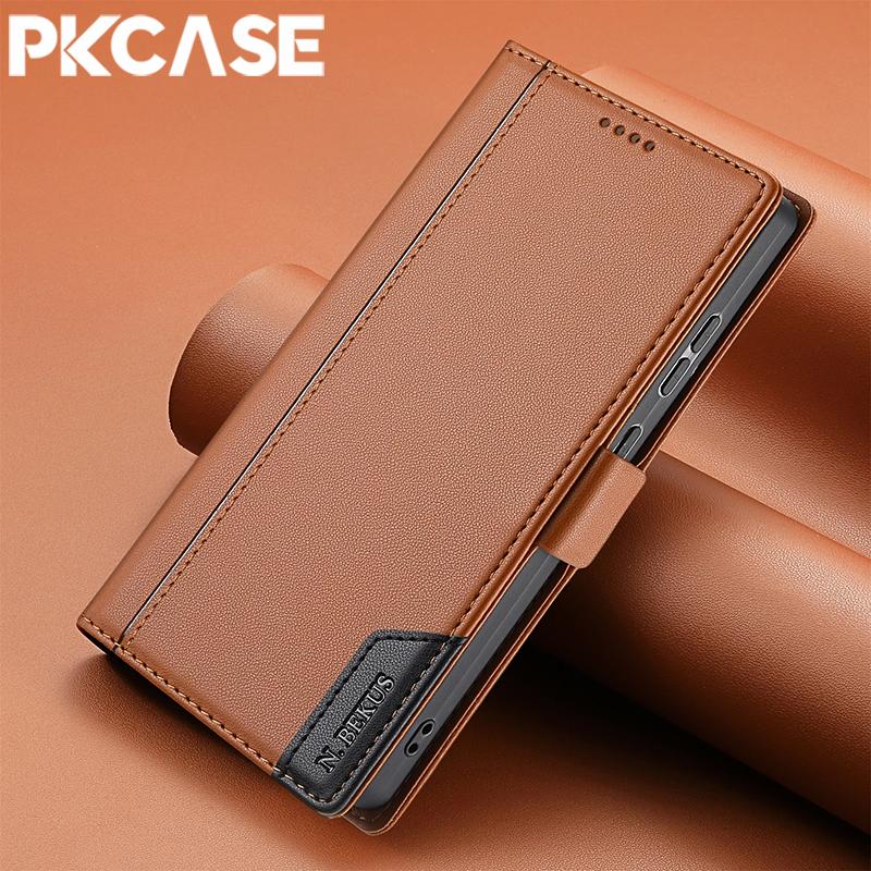 

Shockproof Leather Wallet Flip Case For Samsung Galaxy S25 S24 S23 Ultra Card Slot Wallet Cover For Note 20 Ultra Galaxy Note20 Ultra коричневый