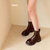 thick-soled thick-heeled Martin boots women's thin boots British retro 2025 autumn and winter new soft-soled small Korean version versatile