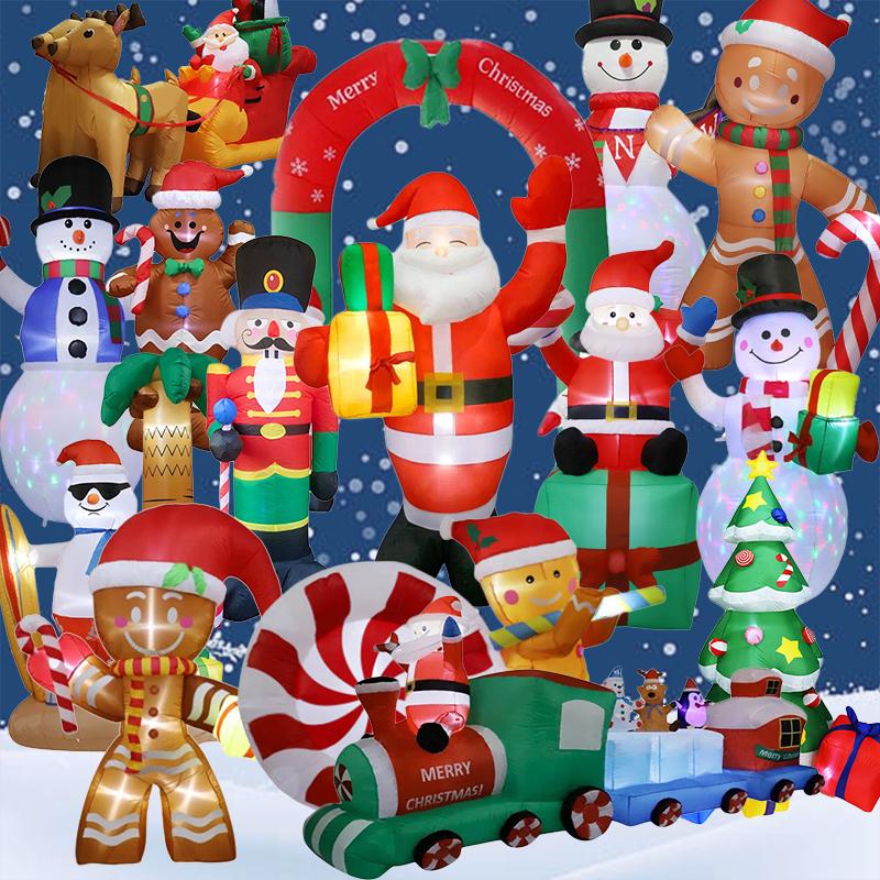 Christmas Inflatable Decoration Toy Built-In Led Lights Inflatable Model Ornament Xmas Party New Year Garden Indoor Outdoor Deco