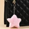 Plush Five-pointed Star Keychain Car Keyring Backpack Handbag Charm Pendant