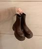 Round Head Rear Zipper Thick Bottom Thin Short Boots Women's Autumn and Winter New Korean Version High Thick Heel Short Tube Muffin Elastic Boots