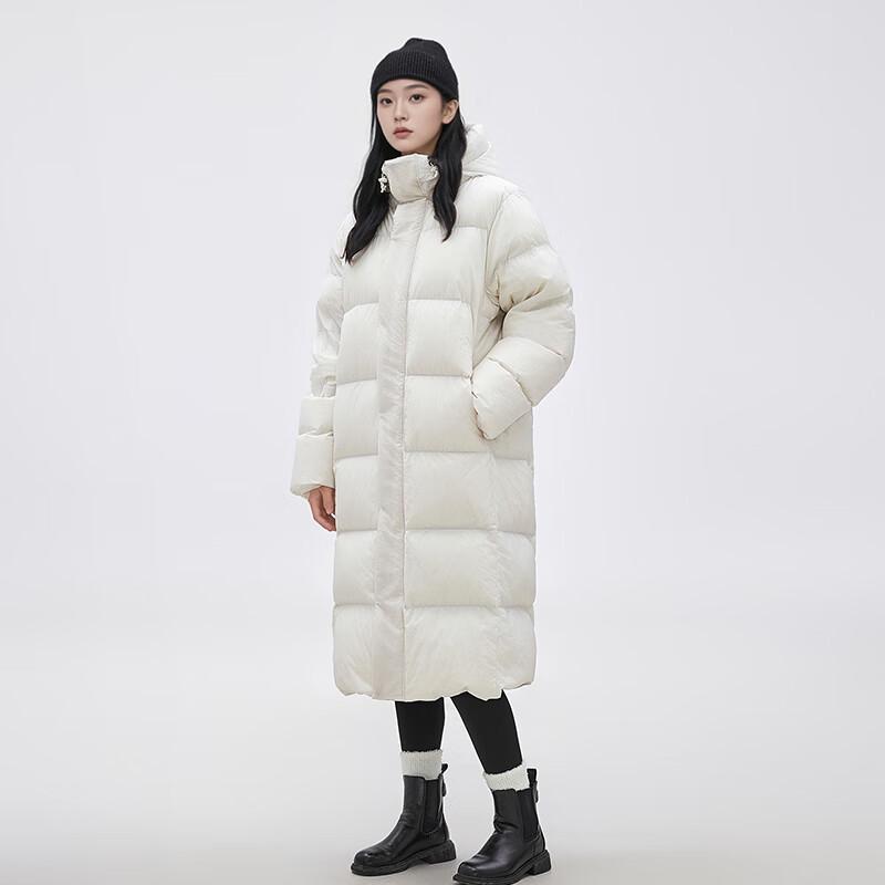 Toluoman Unisex Lightweight White Duck Down Long Parka