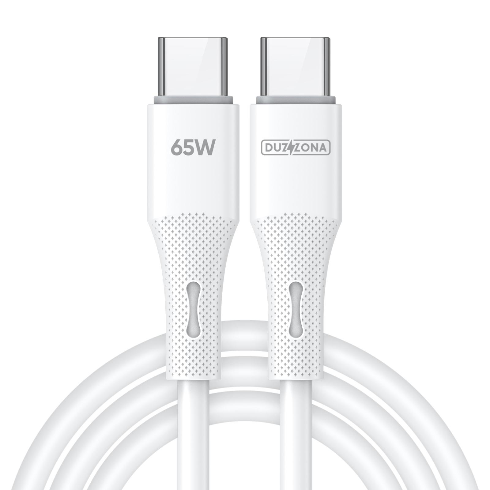 

DUZZONA A11 1m USB C to USB C Cable PD 65W Liquid Silicone Data Cord White