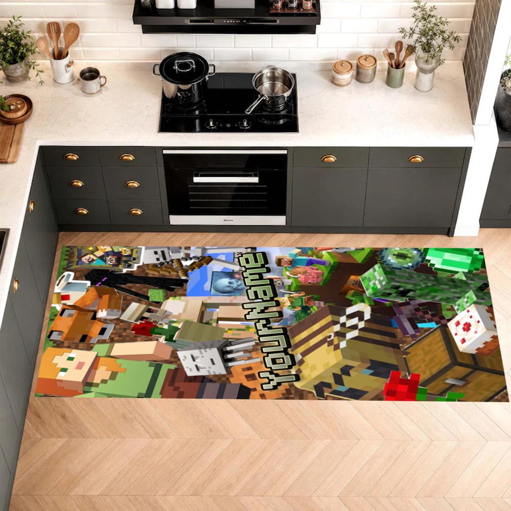 Minecraft Customize Your Name Kitchen Rug Runner Rug Laundry Mat Hallway Entryway The Best Gift Choice