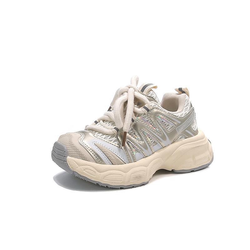 Children's sports shoes male and female classmates 2025 spring and autumn new breathable shoes platform mesh shoes mountaineering shoes dad running