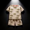 Boys Summer Outfit Cotton Short Sleeve Tshirt And Shorts Set For Kids Ages 3 To 8