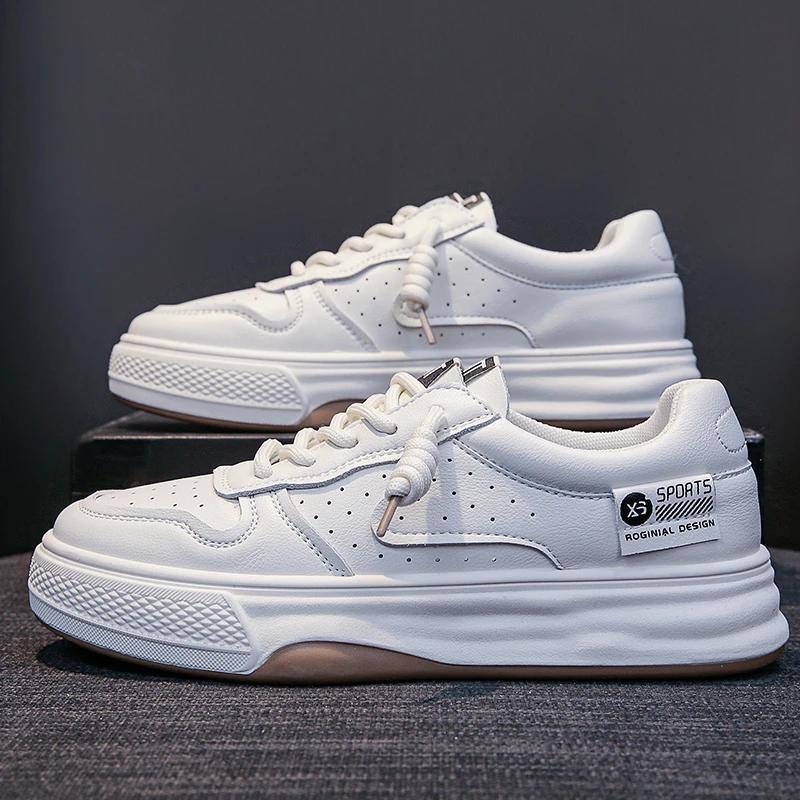 Korean Shoes Clogs Platform Round Toe All-Match Female Footwear Casual Sneaker 2024 New Creepers Summer Dress Small Rome PU Rubb