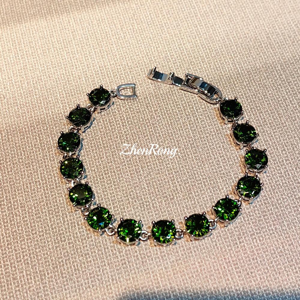 

Luxury Colorful Gemstone Bracelet for Women Elegant Multi Gem Beaded Bracelet with Full Diamonds Trendy Design