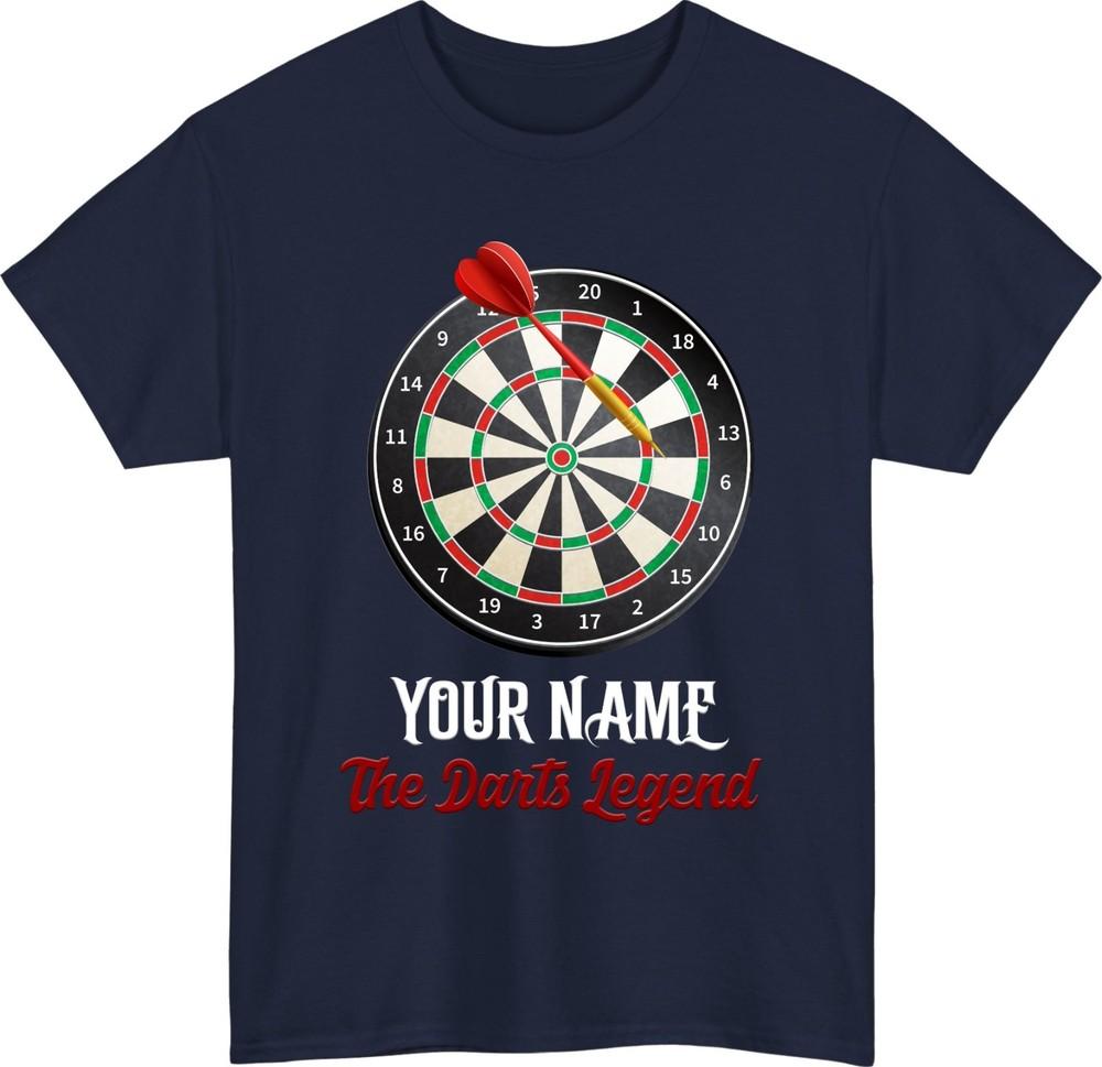 Personalized Dartboard Unisex TShirt Custom Name Darts Sports Bespoke Gift S