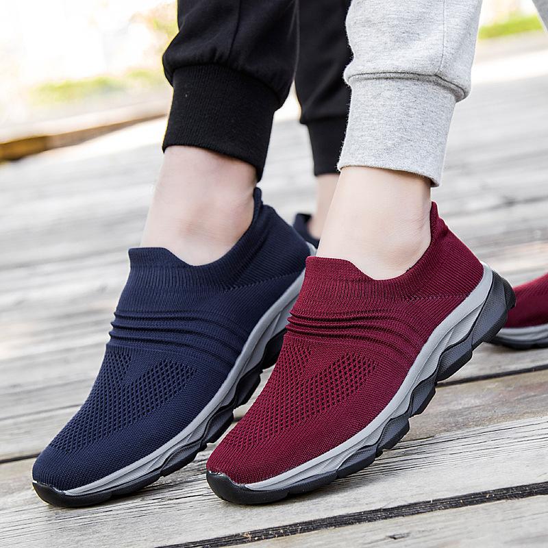 Professional Elder Healthy Shoes Walking Anti-skid Men's Loafers Stability Soft Sock Outdoor Flat Shoes Solid Sneakers for Men