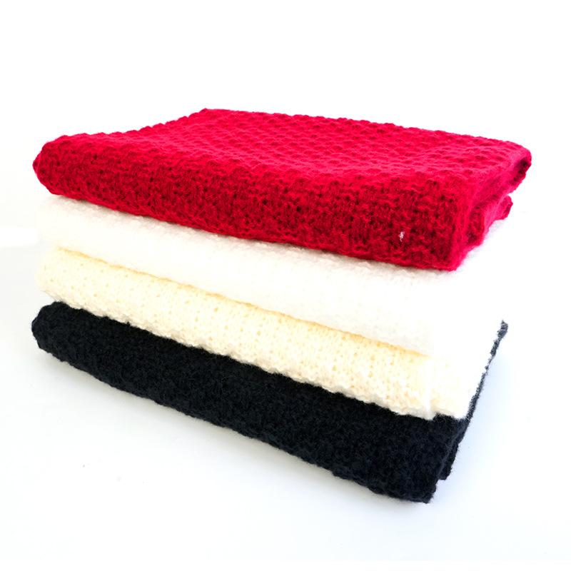 Autumn and winter new solid color scarf fashionable versatile knitted warm trendy scarf women