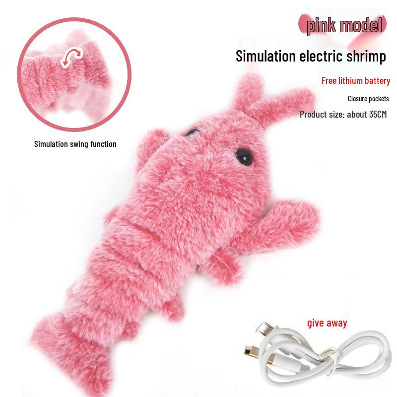 Electric Bouncing Shrimp & Lobster Pet Toy - USB Rechargeable Teaser for Cats & Dogs