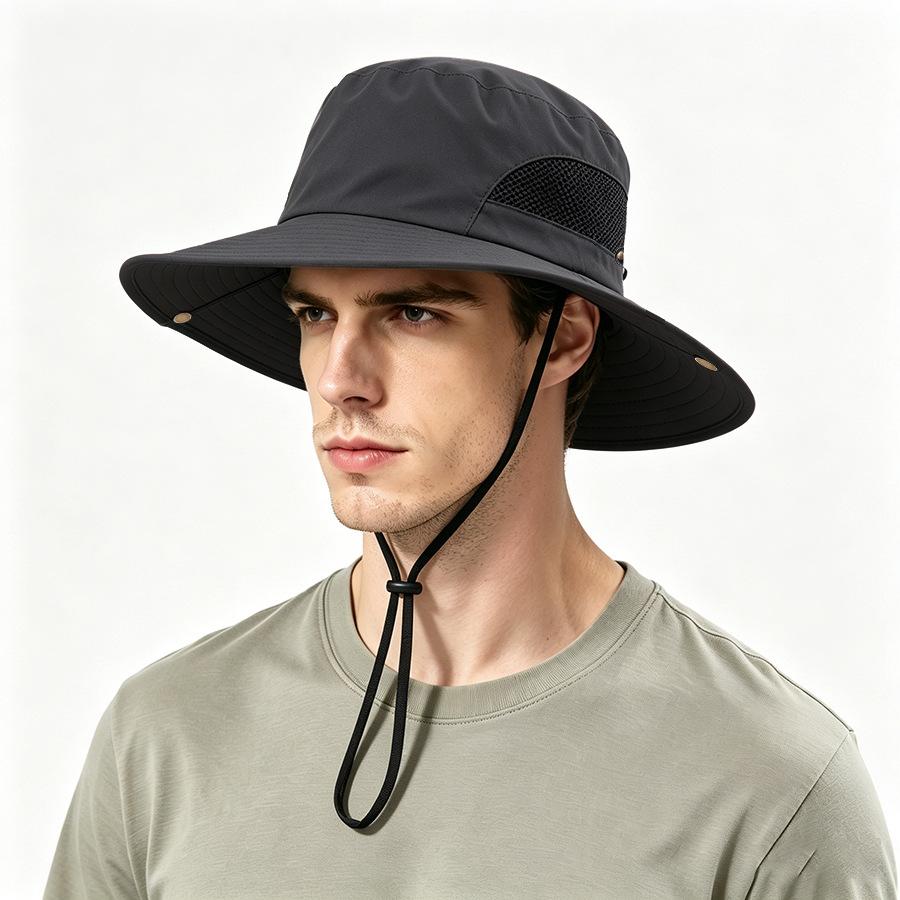 Men's summer sun hat outdoor mountaineering UV protection sun hat fishing hat shawl neck protection quick drying bucket hat