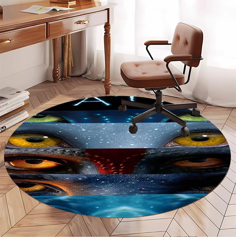 Avatar Pattern Round Rug, Indoor/Outdoor Mat, for Picnic, Gameroom, Bedroom, Office, Living Room, Home Decor Carpet, Birthday Gift