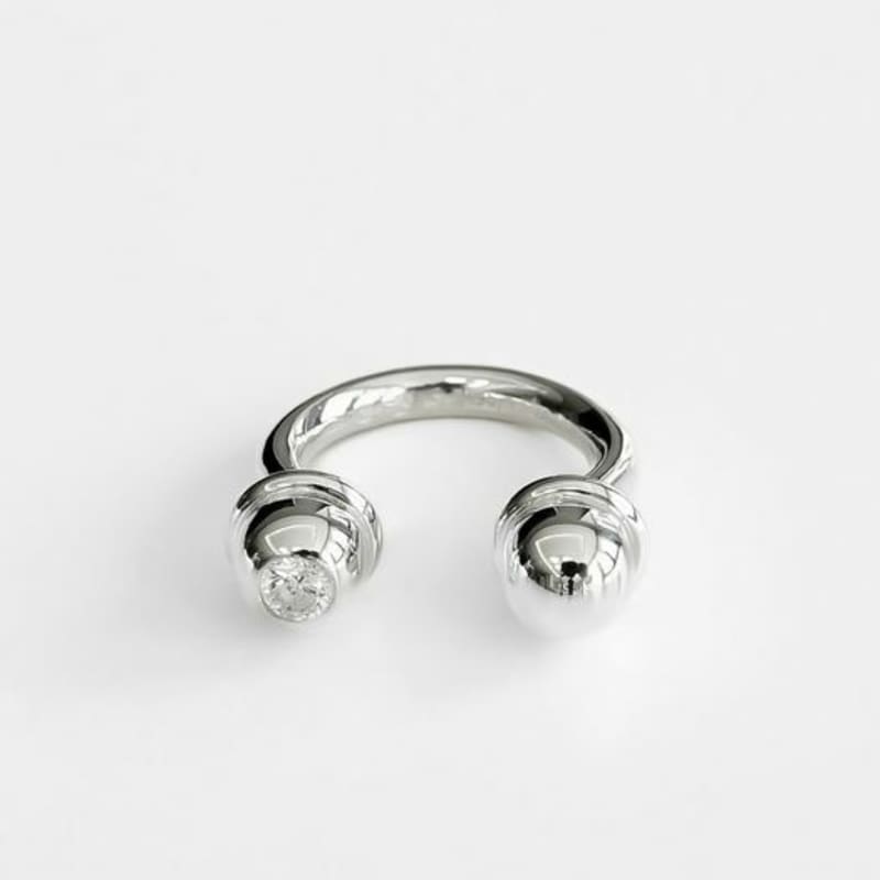 Invisible collage ROUND SIGNATRUE RING_SILVER Round signature ring silver