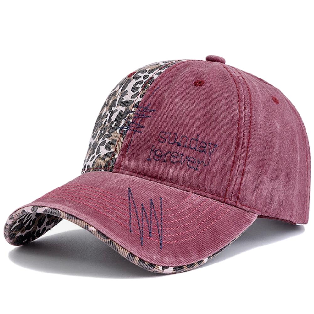 Ny Unisex Y2K Basebollkeps Mode Leopardfläck Tvättad Bomullshattar För Kvinnor Casual Boho Streetwear Stil Kvinnliga Trendiga Hattar Kepsar