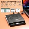 External CD DVD RW Optical Drive USB 3.0 Type-C CD/VCD/DVD Burner Portable Writer Player for Laptop Desktop PC Mac Windows 11 10