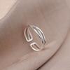 Punk Simple Multilayer Winding Line Finger Rings For Women Men Vintage Silver Color Geometric Twining Metal Open Rings Jewelry
