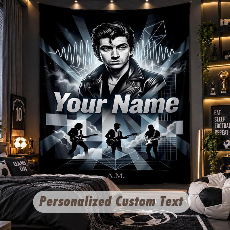 Personalized Wall Tapestry,Arctic Monkeys Custom Printed Name, Fabric Wall Art For Indoor Room Backdrop