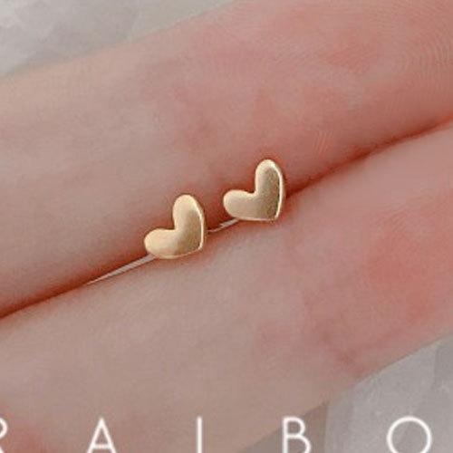 Gold Color Silver Plated Mini Butterfly Heart Stud Earrings For Women Cartilage Helix Tragus Piercing Jewelry Gift