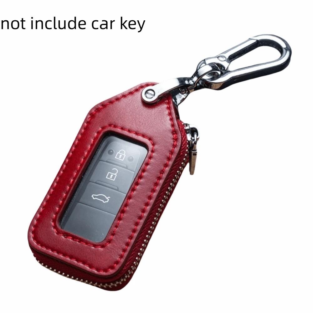 

Durable Car Key Holder PU Leather Key Bag Case Unisex Key Protection Case Car Use красный