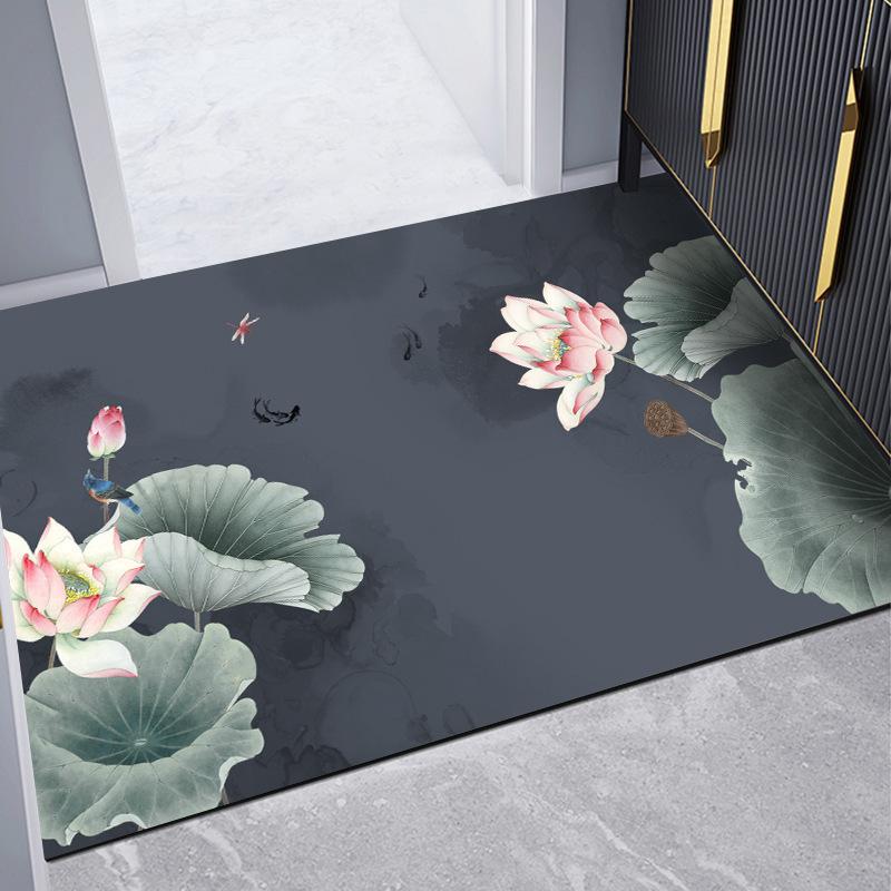 New Chinese Doormat Entry Door Carpet Toilet Household Mat Diatom Mud Non-slip Quick Dry Absorbent Foot Mat