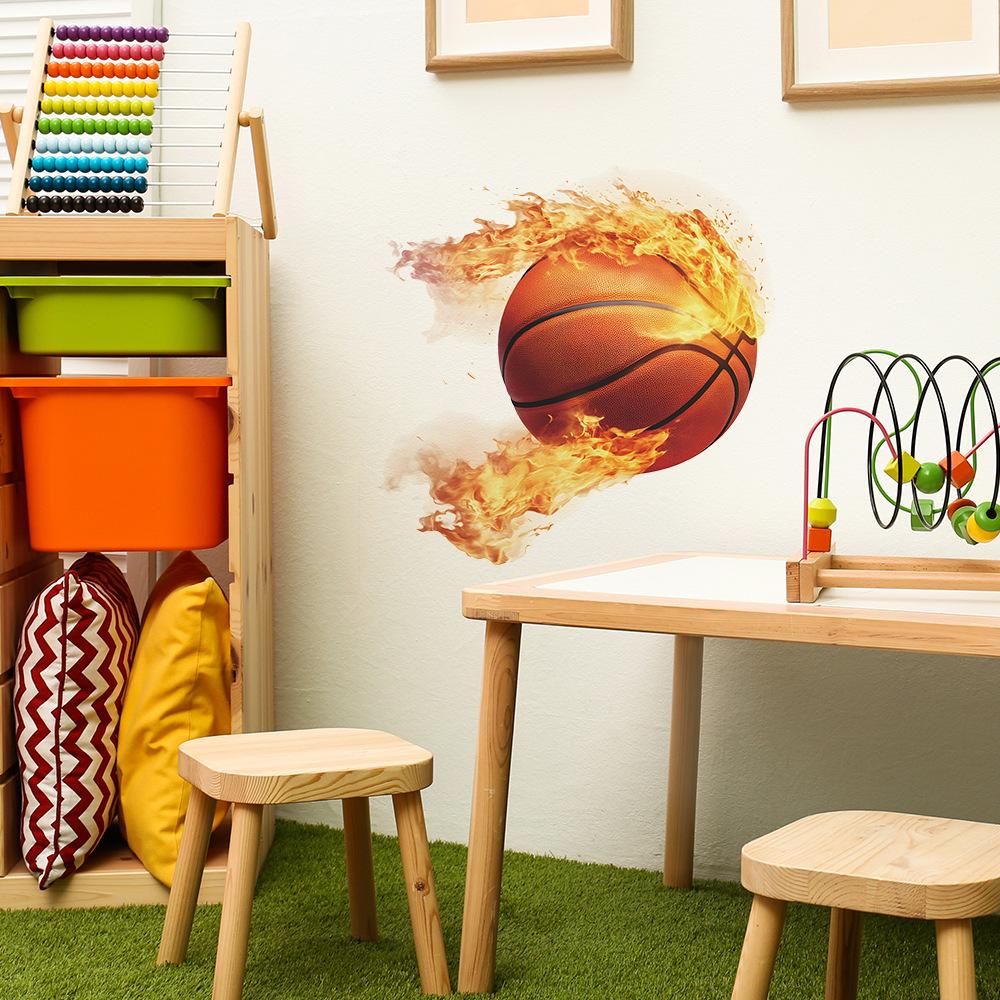 Creative Flame Basketball Bedroom Living Room Home Wall Background Beautification Decoration Wall Stickers