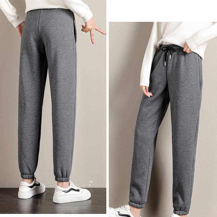 Pantalon De Jogging D'hiver Chaud En Polaire Pour Femme - Pantalon De Jogging Décontracté En Fourrure - Pantalon De Jogging élastique Avec Cordon De Serrage - Pantalon De Jogging De Sport