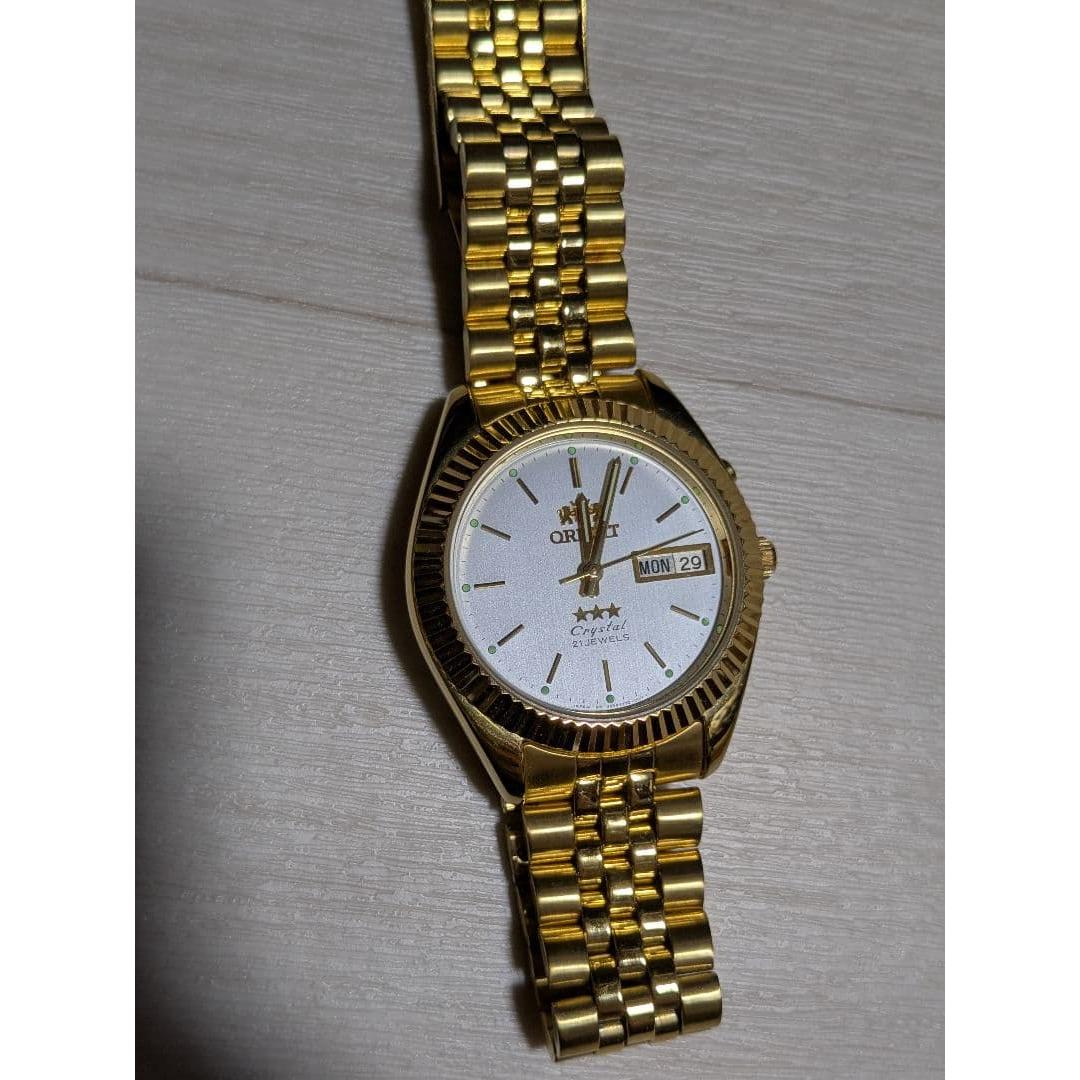 Used [Working item] Orient Three Star Automatic Watch Gold with spare piece