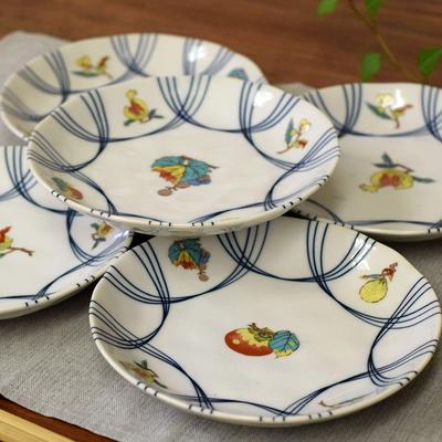 Plate Stylish Kutani Small Set of Fruit Japanese Serving Made In Japan Set, Tableware, Ware, Plates, 5, Pattern, Ceramic, Tableware, Plate,