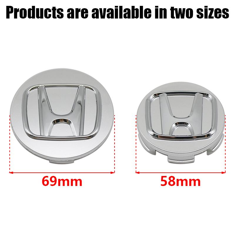 4Pcs ABS 58mm 69mm Car Wheel Center Hub Center Cap Rim Hub Dustproof Cover Emblemem For Honda Accord CRV XRV Civic Odyssey Acces aju256