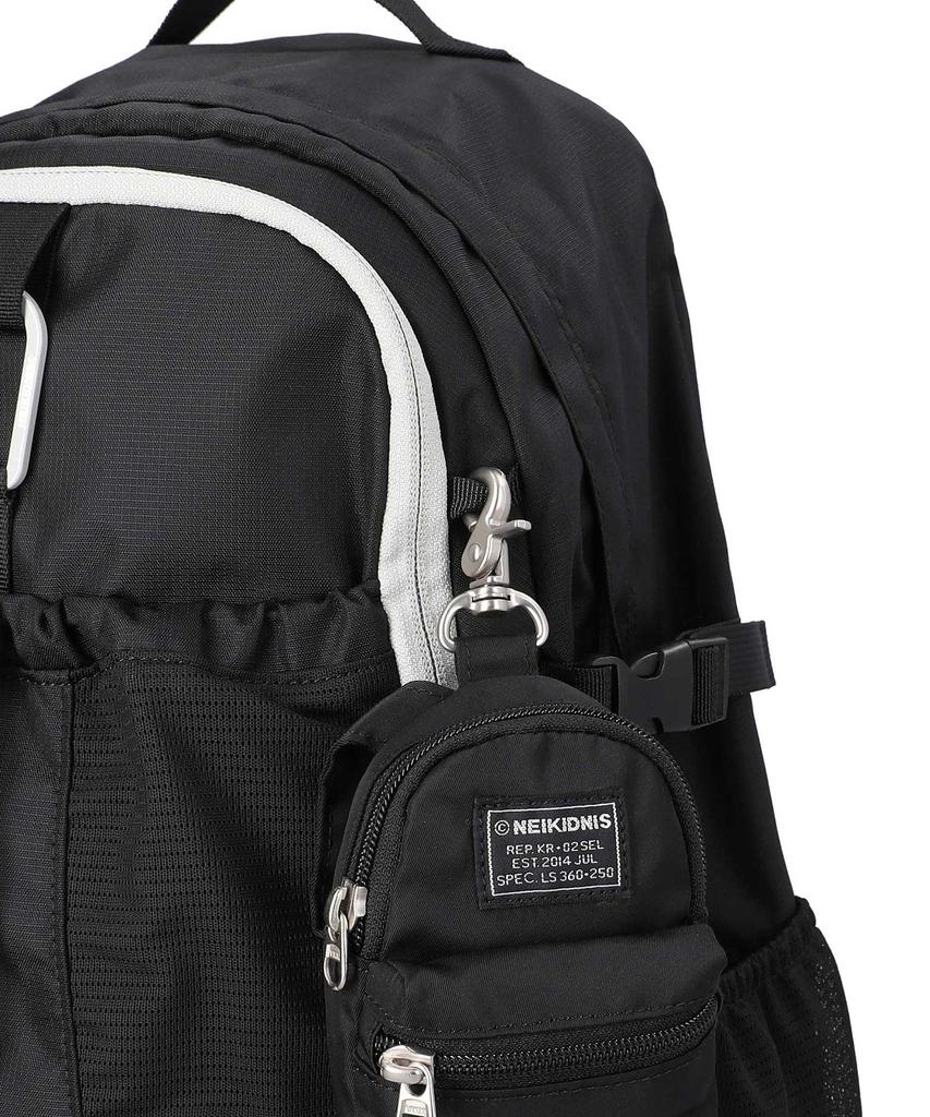 Neikidnis Carabiner Mesh Backpack Ripstop Black