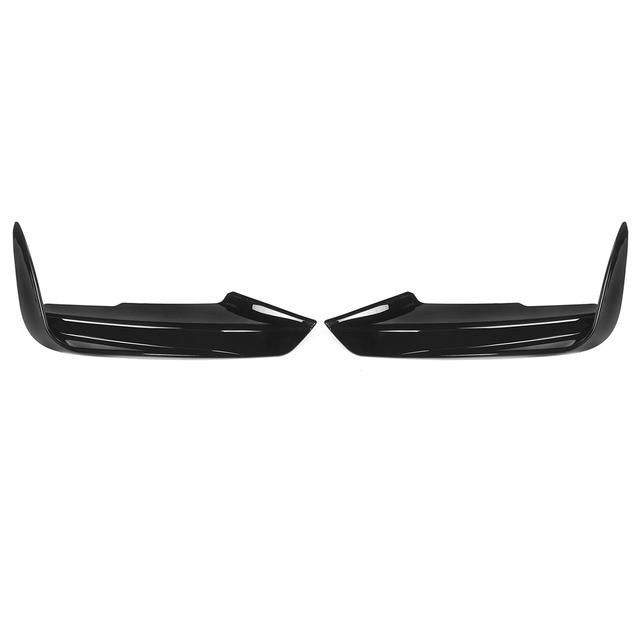 Black/Carbon Front Bumper Fog Lamps Frame Splitters Trim Up Canards Fins Fog Light Shells For BMW F30 F31 M Sport 2012-