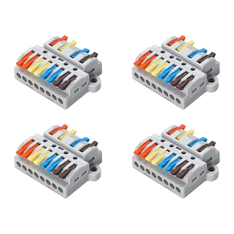 Mountable Wire Terminal Block for Lighting Circuits, Quick Flip Wiring, Insulated Shell, 32A 600V for Service Use