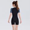 Sports One-piece Swimsuit Women's Short-sleeved Boxer Belly Cover Slimming Swimming Pool Hot Large-size Racing