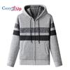 Cozy Up Men's Knitwear with Plush Thickened Zipper Hooded Jacket Loose Casual Cardigan