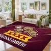 Queensland Maroons Design Crystal Velvet Rug Soft Decorative Mat for Bedroom Entrance
