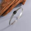 PANJBJ 925 Silve Beads Letters Bracelet for Women Girl Gift Punk Good Luck Simplicity Jewelry