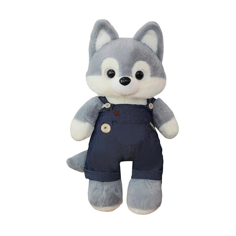 

Suspender Trousers Husky Plush Toy Cartoon Stuffed Doll Decoration Kids Gifts 55cm