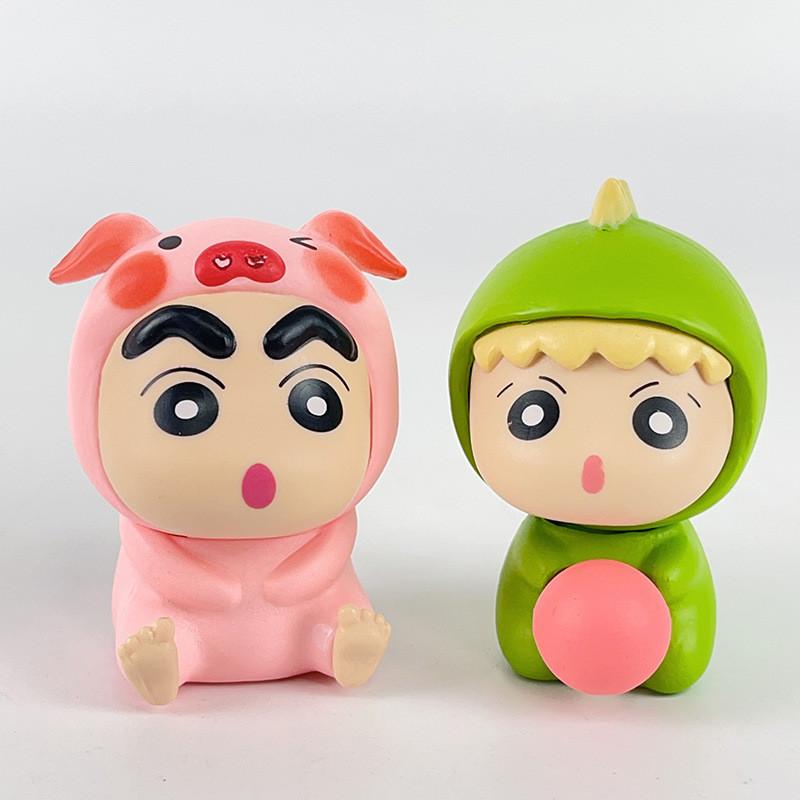 Adorable Pvc Anime Cartoon Crayon Shin-chan Animal Figurines Set Of 12