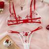 Transparent Pure Erotic Underwear Waving Edge Cute Spice Girl Bra Set Women's Bra Two-piece Set