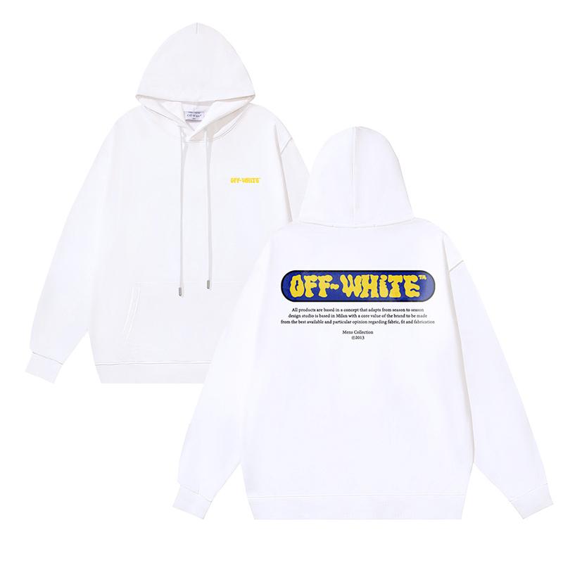 1218 Off-White 2025 Autumn and Winter New OW Letter Printed Pattern Pullover Print Men's and Women's Hooded Sweatshirt