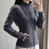 Womens Fleece Jacket 2026 Thick Warm Slim Fit Stand Collar Zip-Up Outerwear Office Commute