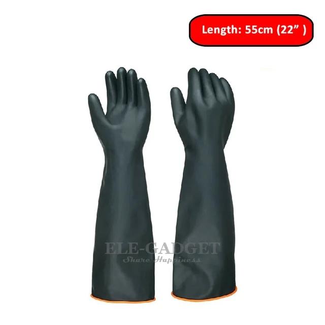 14"-22" Strapazierfähige Chemikalienbeständige Gummi-Schrubbhandschuhe Latex-Finger Gummi Säureölbeständig Latex Industrie-Arbeitshandschuhe
