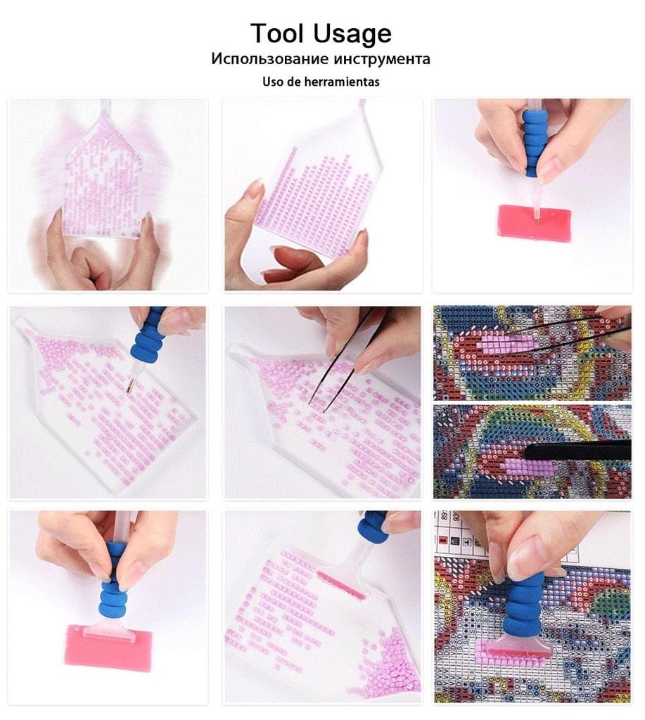 ALL Fairy Dust Beads Diamond Art A3 Square DIY Craft Diamond Painting Kit, Beads, Kit, Gift, (Flamingo)