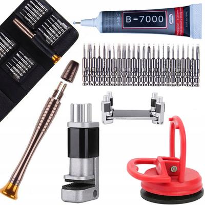 Rosfix Lcd Vise + 25-In-1 Precision Screwdriver Set In A Fabric Case + B7000 Glue + Suction Cup For 55Mm Lcd Displays