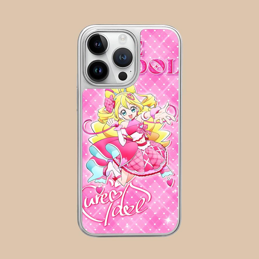 Sakura Uta Cure Idol Silver Plating Mobile Phone Case for iPhone 17 16 15 14 13 12 11 Air Pro Max Plus Colorful Cover